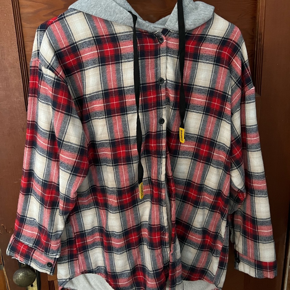 Shein Fuzzy Flannel with Hood